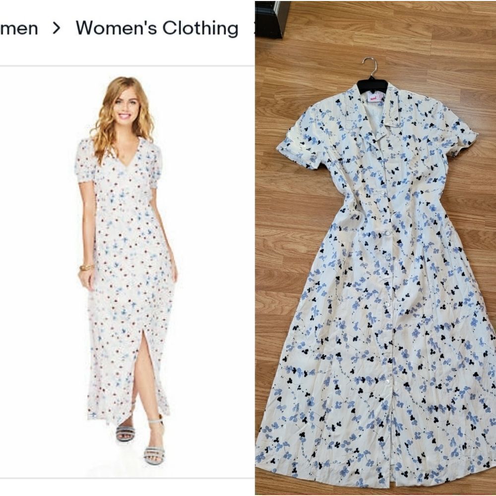 Vintage Mondi Floral Maxi Dress XL